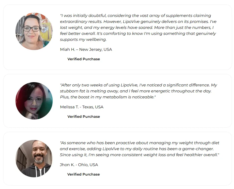 LipoVive Customer Reviews